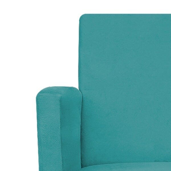 Namoradeira Beatriz Pés Palito Mel Suede Azul Turquesa - STS Móveis - 5