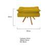 Kit Namoradeira e 2 Puff Opala Base Giratória de Madeira Suede Amarelo - Sts Móveis - 5