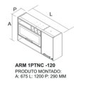 Ver imagem 2 de Armário Aéreo 2 Portas 120cm Vidro Reflecta Nicho Adega Nápoles - Itatiaia Cinamomo/grafite
