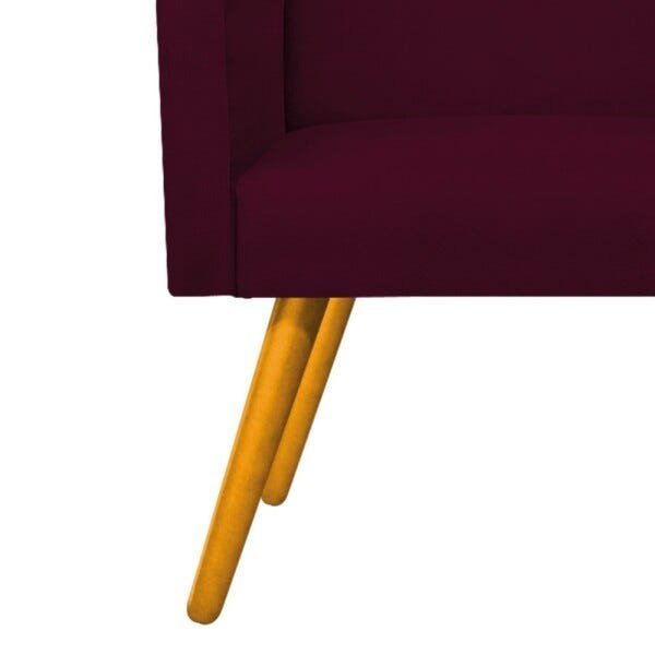 Namoradeira Beatriz Pés Palito Mel Suede Bordô - STS Móveis - 6