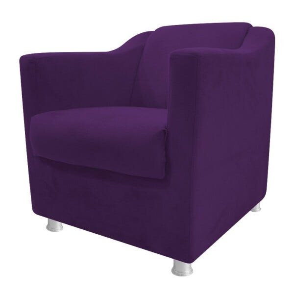 kit Poltrona e Namoradeira Tilla Suede Roxo - STS Móveis - 2
