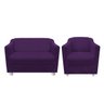 kit Poltrona e Namoradeira Tilla Suede Roxo - STS Móveis - 1