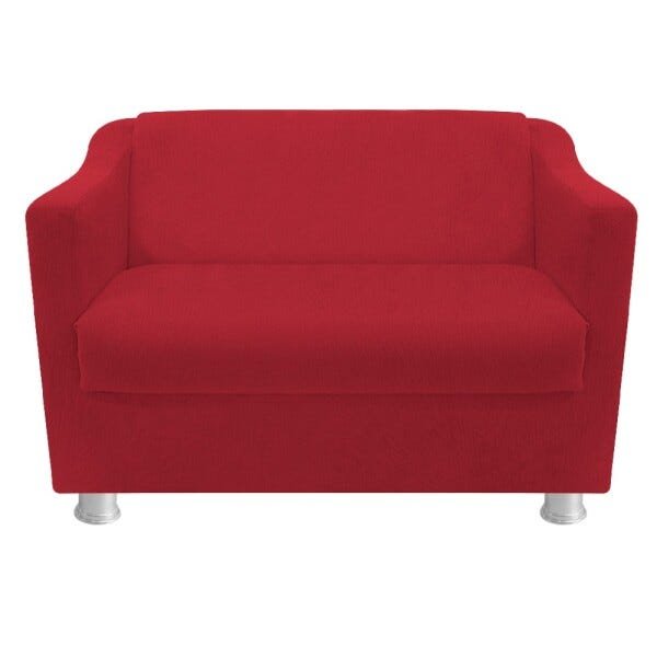 kit Poltrona, Namoradeira Tilla e Puff Dado Suede Vermelho - STS Móveis - 3