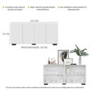Ver imagem 6 de Aparador Buffet 4 Portas Com Pés Quadrados Veneza Multimóveis V3557 Branco/Preto Branco/Preto
