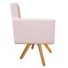 Poltrona Beatriz Base Giratória de Madeira Corano Rosa Bebê - STS Móveis - 3