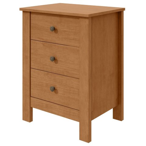 Mesa de Cabeceira 3 Gavetas Maggiore New - Lp - Rei de Casa Amendoa Clean