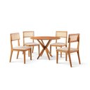 Ver imagem 3 de Conjunto de Sala de Jantar Mesa 100 cm com 4 Cadeiras Ava Bege