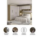 Ver imagem 4 de Quarto com Roupeiro Maleiro e Cabeceira Paris Luciane Móveis Avelã Pf-cinammon Pf