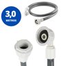 Mangueira Entrada Água Máquina De Lavar Universal 3m Metros Cinza | Ledmang - 1
