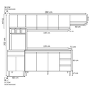 Ver imagem 3 de Cozinha Modulada 4 Peças Andréia 280 Cm Cinza sem Tampo Ajl