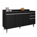 Ver imagem 4 de Balcão Ayla com Tampo 150cm 4 Portas 2 Gavetas Preto Maderatto Móveis
