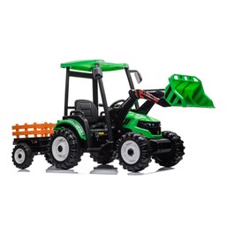 Trator com Pá Carregadeira e Carroceria Verde Elétrico Infantil a Bateria Para Crianças Motorizado - 2