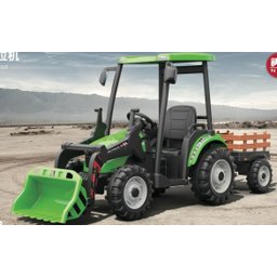 Trator com Pá Carregadeira e Carroceria Verde Elétrico Infantil a Bateria Para Crianças Motorizado - 8