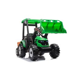 Trator com Pá Carregadeira e Carroceria Verde Elétrico Infantil a Bateria Para Crianças Motorizado - 3
