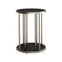 Ver imagem 1 de Base Mesa Redonda Arkadina Jantar Aço Carbono Cor Champagne para Tampo Vidro ou Tampo Madeira