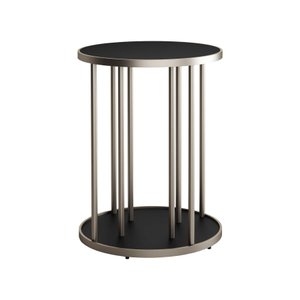 Base Mesa Redonda Arkadina Jantar Aço Carbono Cor Champagne para Tampo Vidro ou Tampo Madeira