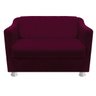 kit Poltrona, Namoradeira Tilla e Puff Dado Suede Bordô - STS Móveis - 3