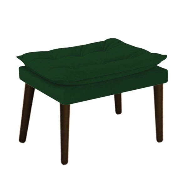 Kit Namoradeira, Poltrona e Puff Apolo Palito Tabaco Suede Verde - STS Móveis - 6