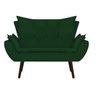 Kit Namoradeira, Poltrona e Puff Apolo Palito Tabaco Suede Verde - STS Móveis - 5