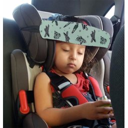 Faixa soninho apoio de cabeça para o bebê usar na cadeirinha do carro estampa naves - 2