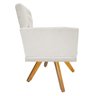 Kit 2 Poltronas Fernanda Base Giratória de Madeira Suede Bege - 4