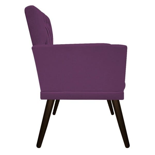Kit 2 Poltronas Fernanda Palito Tabaco Suede Roxo - 4