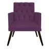 Kit 2 Poltronas Fernanda Palito Tabaco Suede Roxo - 2