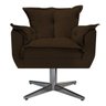 Kit 2 Poltronas Opala Base Giratória de Metal Suede Marrom - Sts Móveis - 3