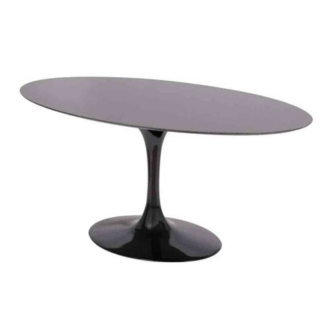Mesa Saarinen Oval São Gabriel 135x90cm - Base Preta mgsaarinen