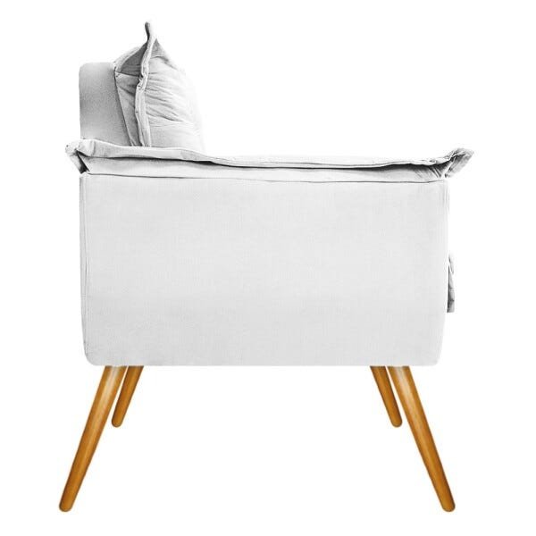 Kit 2 Poltronas Opala Palito Mel Suede Branco - Sts Móveis - 4