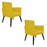 Kit 2 Poltronas Fernanda Palito Tabaco Suede Amarelo - 1