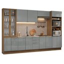 Ver imagem 2 de Armário de Cozinha Completa 340 cm Rustic/Cinza Lux Madesa 03