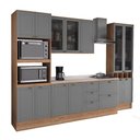 Ver imagem 7 de Cozinha Completa Milla Soul 13 Portas 5 Gavetas MDF-MDP 320cm Cinza com Nogal Móveis Carraro