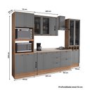 Ver imagem 6 de Cozinha Completa Milla Soul 13 Portas 5 Gavetas MDF-MDP 320cm Cinza com Nogal Móveis Carraro
