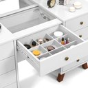 Ver imagem 4 de Penteadeira Camarim Mila Branco com Banqueta - Móveis Luapa