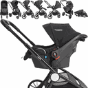 Ver imagem 3 de Carrinho Moises Bebe Conforto Base Isofix Kiddo Sunny Preto