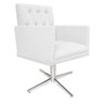 Kit 2 Poltronas Fernanda Base Giratória de Metal Suede Branco - 3