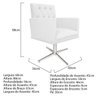 Kit 2 Poltronas Fernanda Base Giratória de Metal Suede Branco - 5