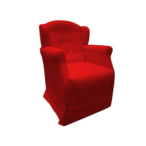 Poltrona Cadeira De Amamentação Com Balanço Manu Suede Vermelho Mz Decor