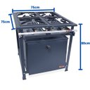 Ver imagem 5 de Fogão Industrial P5 4 Bocas Alta Pressão com Forno 90L Tampa Pintada - MetalFour