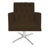 Kit 2 Poltronas Fernanda Base Giratória de Metal Suede Marrom - 2