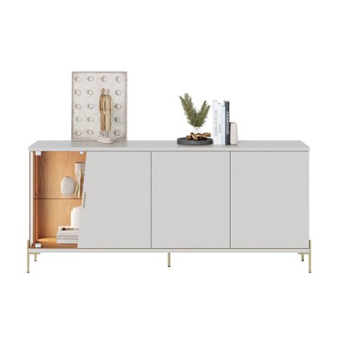 Balcão Buffet com 4 Portas e LED Lateral 182cm Sena Colibri