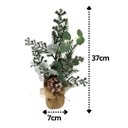 Ver imagem 6 de Kit 2 Arranjos Enfeite de Mesa Rústico Natal Folhagens e Pinha Natural 37cm - Magizi