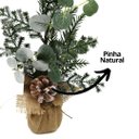 Ver imagem 5 de Kit 2 Arranjos Enfeite de Mesa Rústico Natal Folhagens e Pinha Natural 37cm - Magizi