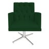 Kit 2 Poltronas Fernanda Base Giratória de Metal Suede Verde - 2