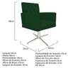 Kit 2 Poltronas Fernanda Base Giratória de Metal Suede Verde - 5