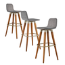 Kit 3 Banquetas Linea Base Madeira Cozinha Bar Bancada Alta:cinza/champanhe - 2