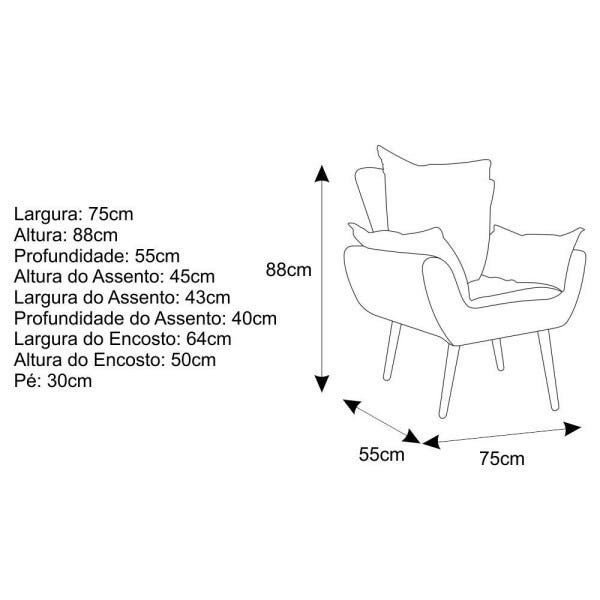 Kit 2 Poltronas Apolo Palito Tabaco Suede Marrom - 5