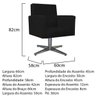 Kit 2 Poltronas Beatriz Base Giratória de Metal Suede Preto - 5