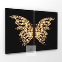 Ver imagem 2 de Quadro Decorativo Abstrato Borboleta Asas Douradas Moderna